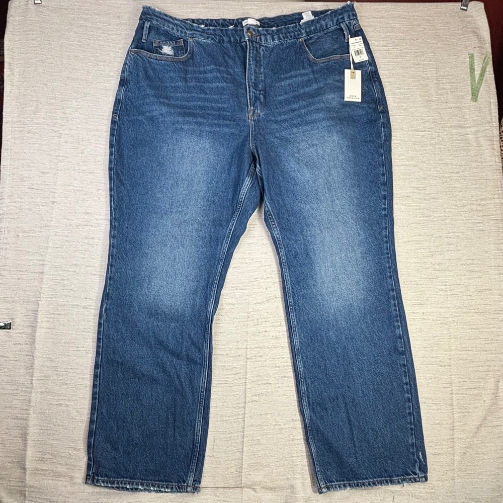 Good American Good 90s Baggy High Rise Jeans Blue Size 20 GFXCULB859 NWT